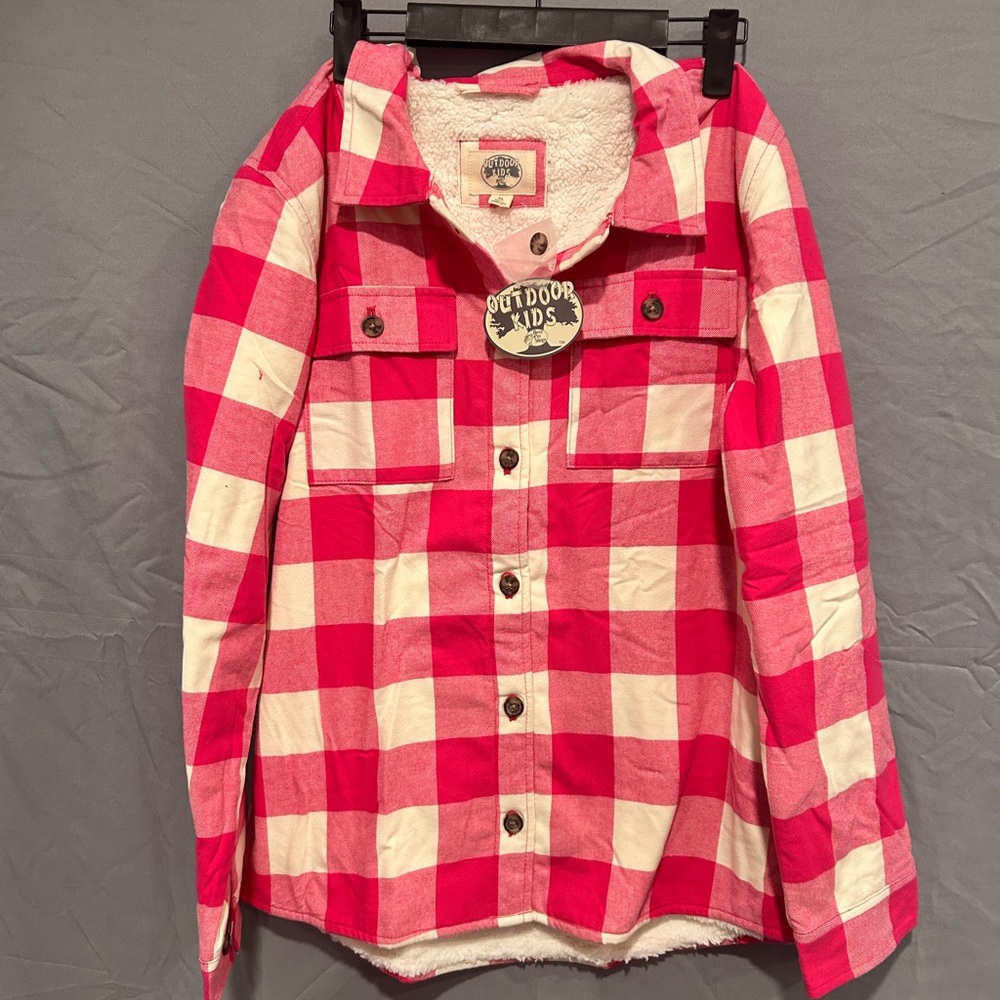 Bass Pro Shops Outdoor Kids Red and White Plaid Jacket